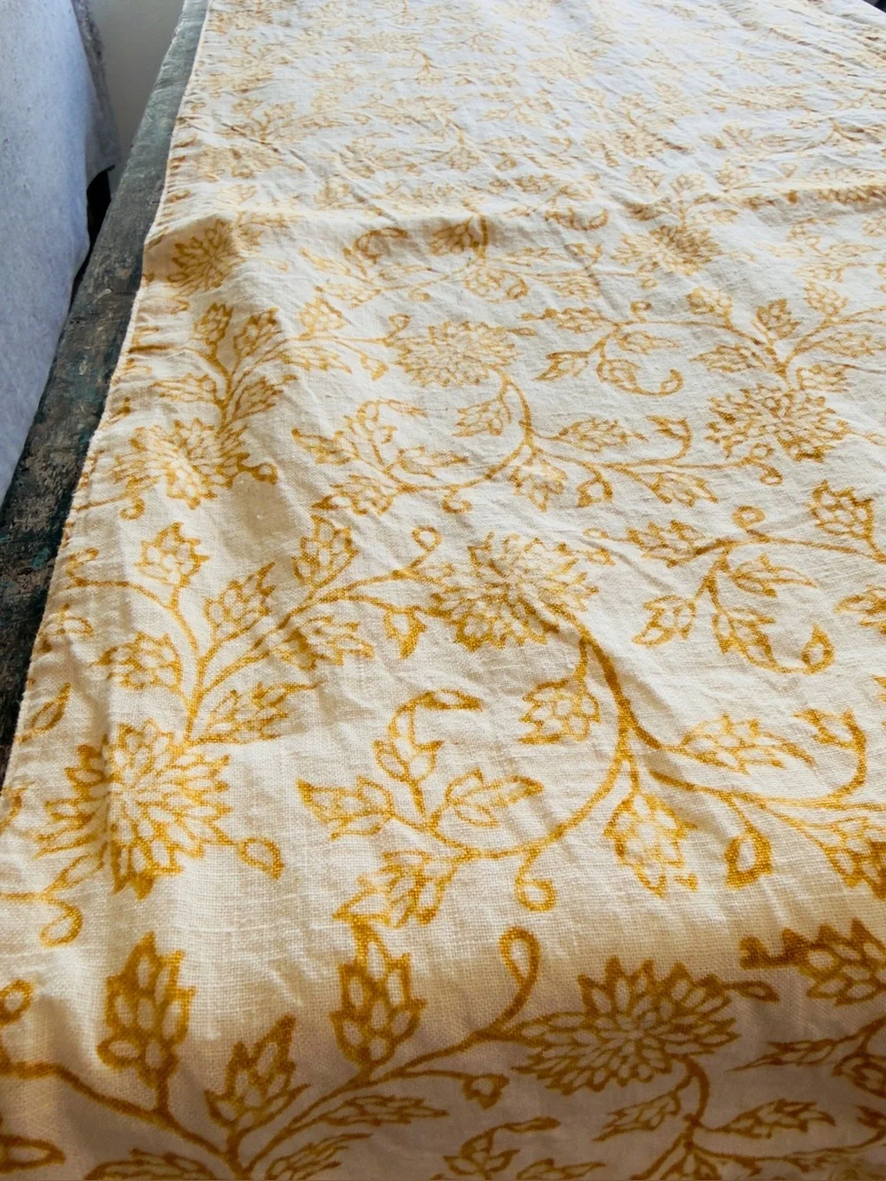 Gold Fall Themed Table Runner, 102” x 16”, Thanksgiving and Autumn Table Decor